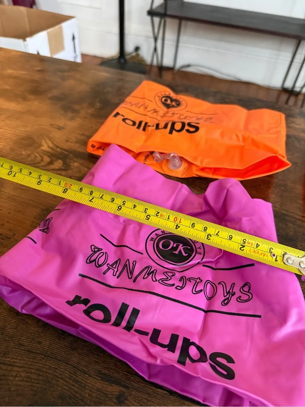 WANMSTOYS Roll-Ups Swim Arm Bands in Orange & Pink